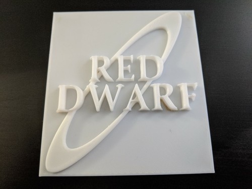 Red dwarf logo sign - dwarf,