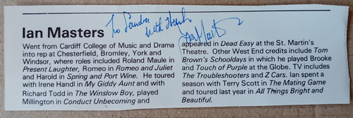 Original autograph ian masters - autograph,